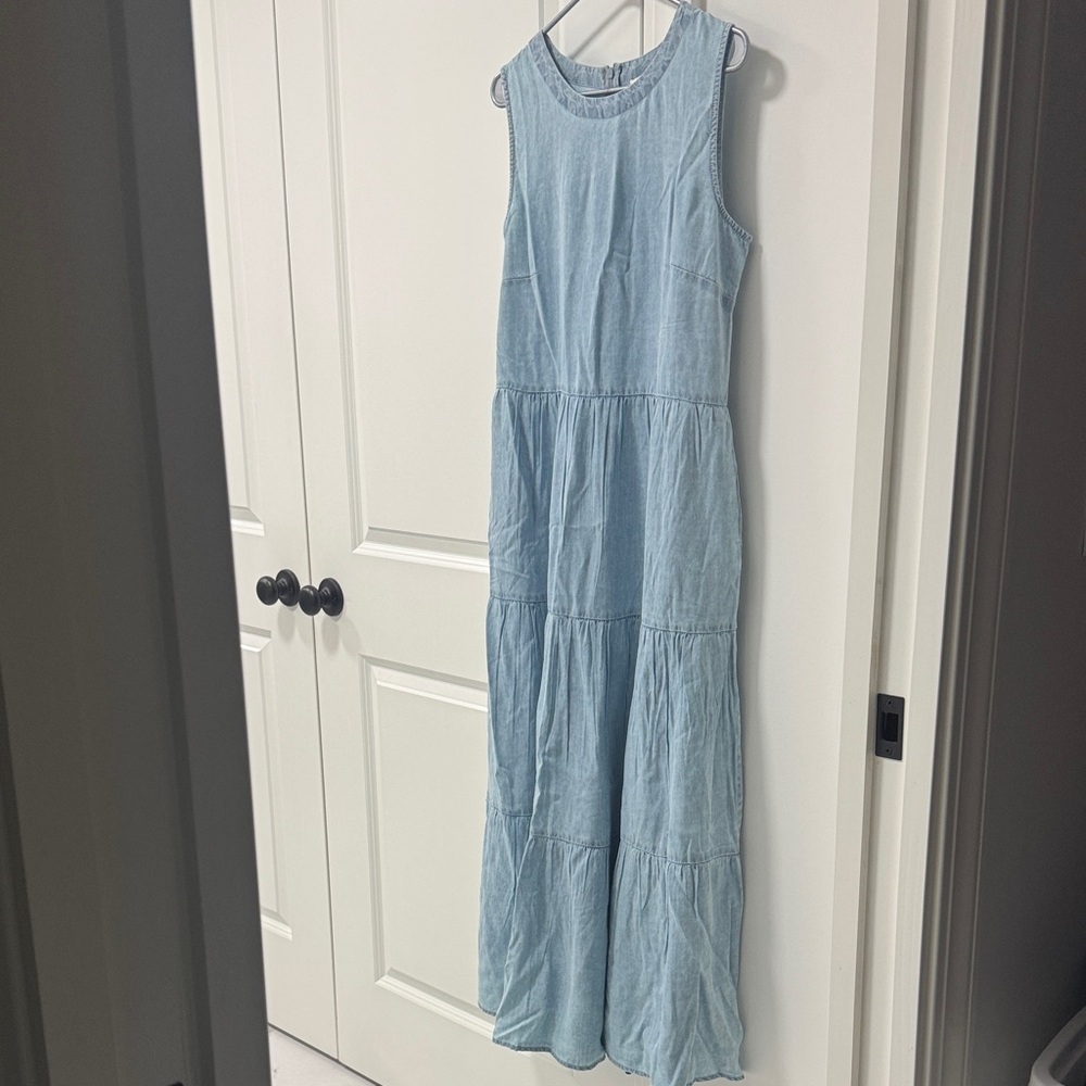 Blue Jean Sleeveless Maxi Dress
